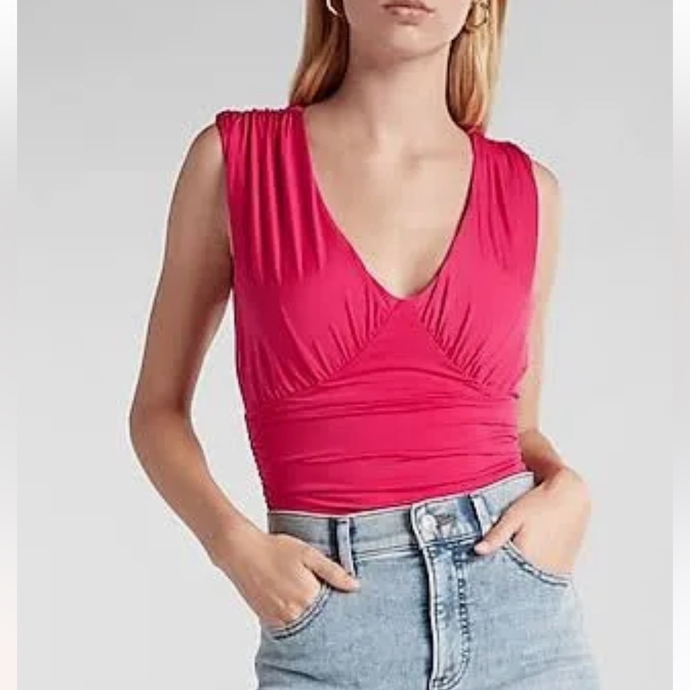 NWT Express Womens Size Small Body Contour Tank Bodysuit Pink